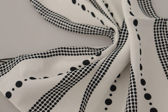 White Dotted Stripes Square Handkerchief Viscose Scarf Dolce & Gabbana