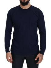 Blue Cotton Crewneck Pullover Sweater Paolo Pecora Milano