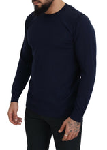 Blue Cotton Crewneck Pullover Sweater Paolo Pecora Milano