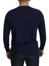 Blue Cotton Crewneck Pullover Sweater Paolo Pecora Milano