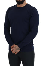 Blue Cotton Crewneck Pullover Sweater Paolo Pecora Milano