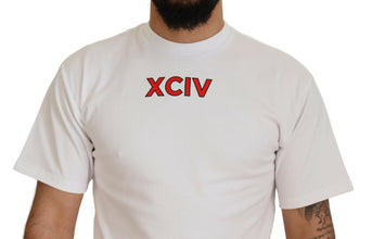 White Logo Print Cotton Short Sleeves T-shirt GCDS