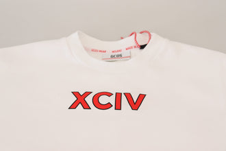 White Logo Print Cotton Short Sleeves T-shirt GCDS