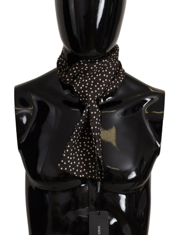 Brown Polka Dot Men Scarf Neck Wrap Shawl Scarf Dolce & Gabbana