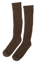 Brown Wool Knit Calf Long Women Socks Dolce & Gabbana