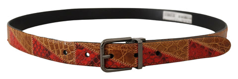 Multicolor Exotic Vintage Chrome Buckle Belt Dolce & Gabbana