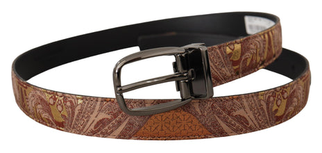 Multicolor Embossed Leather Black Metal Buckle Belt Dolce & Gabbana