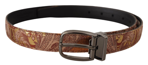 Multicolor Embossed Leather Black Metal Buckle Belt Dolce & Gabbana