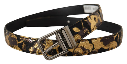 Multicolor Jacquard Leather Logo Metal Buckle Belt Dolce & Gabbana