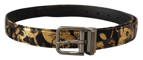 Multicolor Jacquard Leather Logo Metal Buckle Belt Dolce & Gabbana
