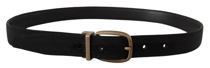 Black Grosgrain Leather Bronze Metal Belt Dolce & Gabbana