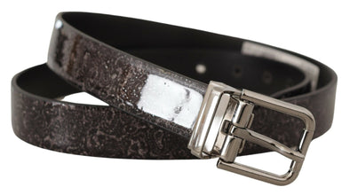 Black Goccia Glitter Patent Leather Buckle Vernice Belt Dolce & Gabbana