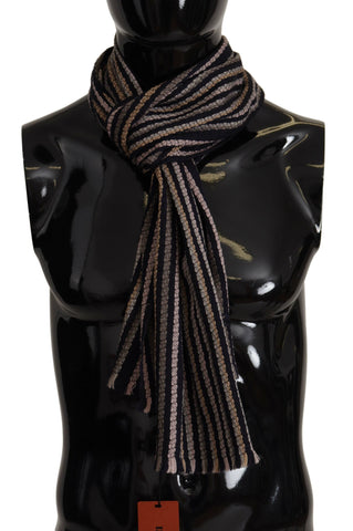 Multicolor Stripes Wool Knit Fringe Shawl Scarf Missoni