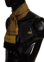 Yellow Patterned Silk Neck Wrap Fringe Scarf Dolce & Gabbana