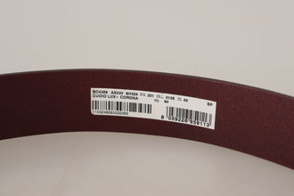 Brown Leather Silver Metal Crown Buckle Belt Dolce & Gabbana