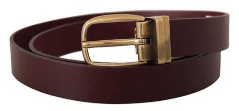 Brown Leather Classic Gold Metal Buckle Belt Dolce & Gabbana