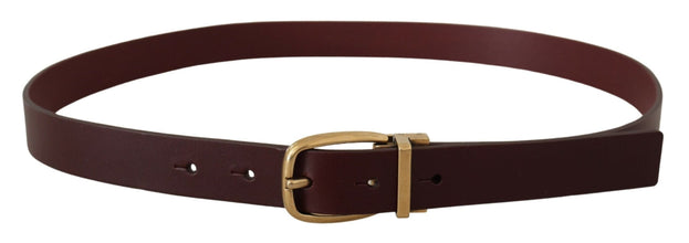 Brown Leather Classic Gold Metal Buckle Belt Dolce & Gabbana