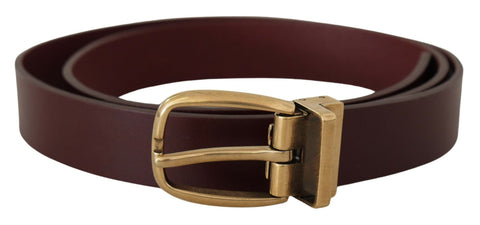 Brown Leather Classic Gold Metal Buckle Belt Dolce & Gabbana