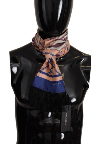 Multicolor Patterned Seashell DG Logo Shawl Fringe Scarf Dolce & Gabbana