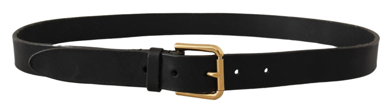 Brown Classic Leather Gold Metal Buckle Belt Dolce & Gabbana