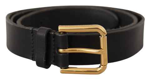 Brown Classic Leather Gold Metal Buckle Belt Dolce & Gabbana