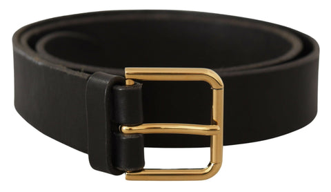 Brown Gold Metal Logo Buckle Calf Leather Belt Dolce & Gabbana