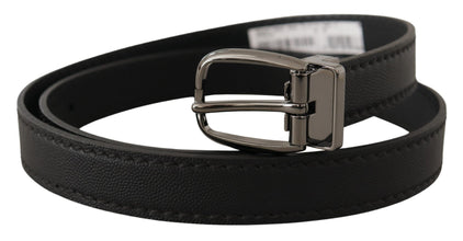 Black Leather Metal Logo Buckle Belt Dolce & Gabbana