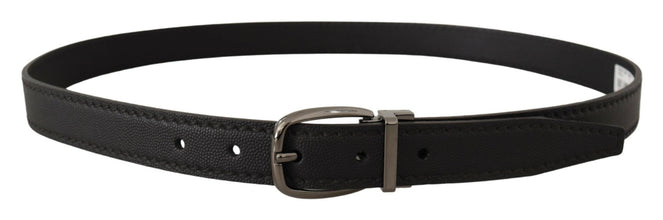Black Leather Metal Logo Buckle Belt Dolce & Gabbana