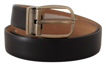 Black Brown Backend Leather Vintage Metal Buckle Belt Dolce & Gabbana
