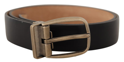 Black Brown Backend Leather Vintage Metal Buckle Belt Dolce & Gabbana