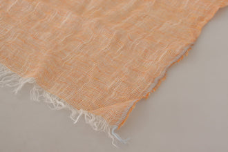 Peach Linen Knitted Shawl Wrap Fringes Scarf Malo