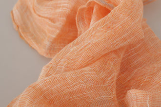 Peach Linen Knitted Shawl Wrap Fringes Scarf Malo