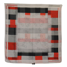 Gray Red Silk Shawl Foulard Wrap Scarf Costume National