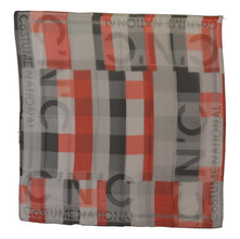 Gray Red Shawl Foulard Wrap  Scarf Costume National