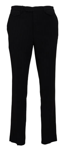 Black Cotton Straight Fit Men Formal Pants BENCIVENGA