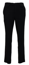 Black Cotton Straight Fit Men Formal Pants BENCIVENGA