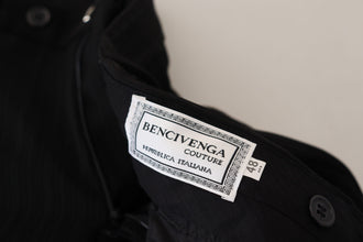 Black Cotton Straight Fit Men Formal Pants BENCIVENGA