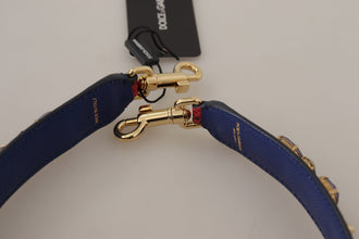 Red Exotic Leather Crystals Bag Shoulder Strap Dolce & Gabbana