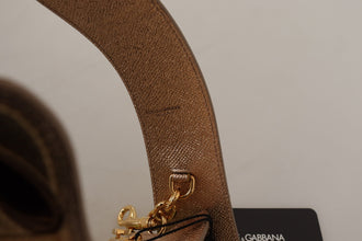 Gold Leather LOVE Patch Bag Shoulder Strap Dolce & Gabbana