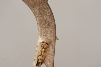 Gold Leather LOVE Patch Bag Shoulder Strap Dolce & Gabbana