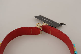 Beige Python Leather Crystals Shoulder Strap Dolce & Gabbana