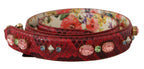 Red Exotic Leather Crystals Reversible Shoulder Strap Dolce & Gabbana