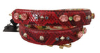 Red Exotic Leather Crystals Reversible Shoulder Strap Dolce & Gabbana