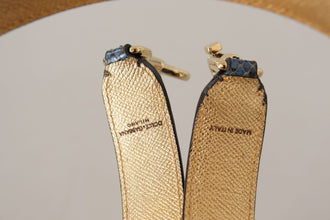 Blue Exotic Leather Crystals Shoulder Strap Dolce & Gabbana