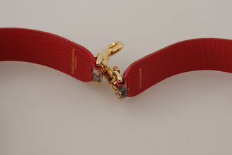 Brown Python Leather Crystals Shoulder Strap Dolce & Gabbana