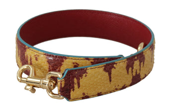 Yellow Red Leather Gold Tone Shoulder Strap Dolce & Gabbana