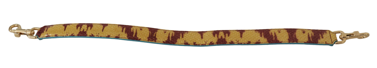 Yellow Red Leather Gold Tone Shoulder Strap Dolce & Gabbana