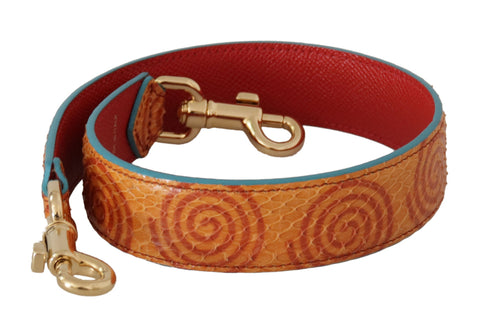 Orange Leather Swirl Print Bag Shoulder Strap Dolce & Gabbana