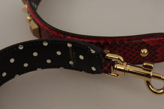 Red Python Leather Crystals Reversible Shoulder Strap Dolce & Gabbana