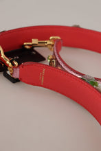 Metallic Pink Leather Studded Shoulder Strap Dolce & Gabbana